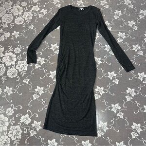 Aritzia Community Ruched Long Sleeve Maxi Dress Sz Small